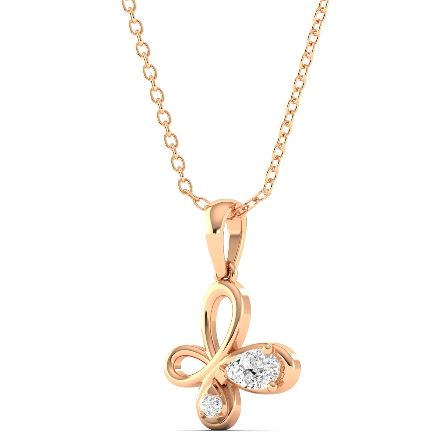 Lab Grown Diamond Butterfly Pendant 9k Solid Gold - Image 6