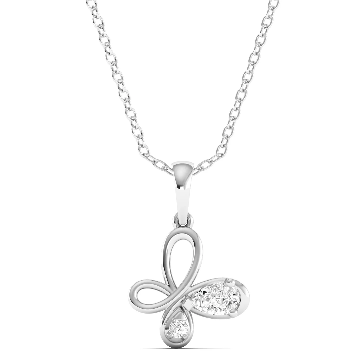 Lab Grown Diamond Butterfly Pendant 9k Solid Gold - Image 7