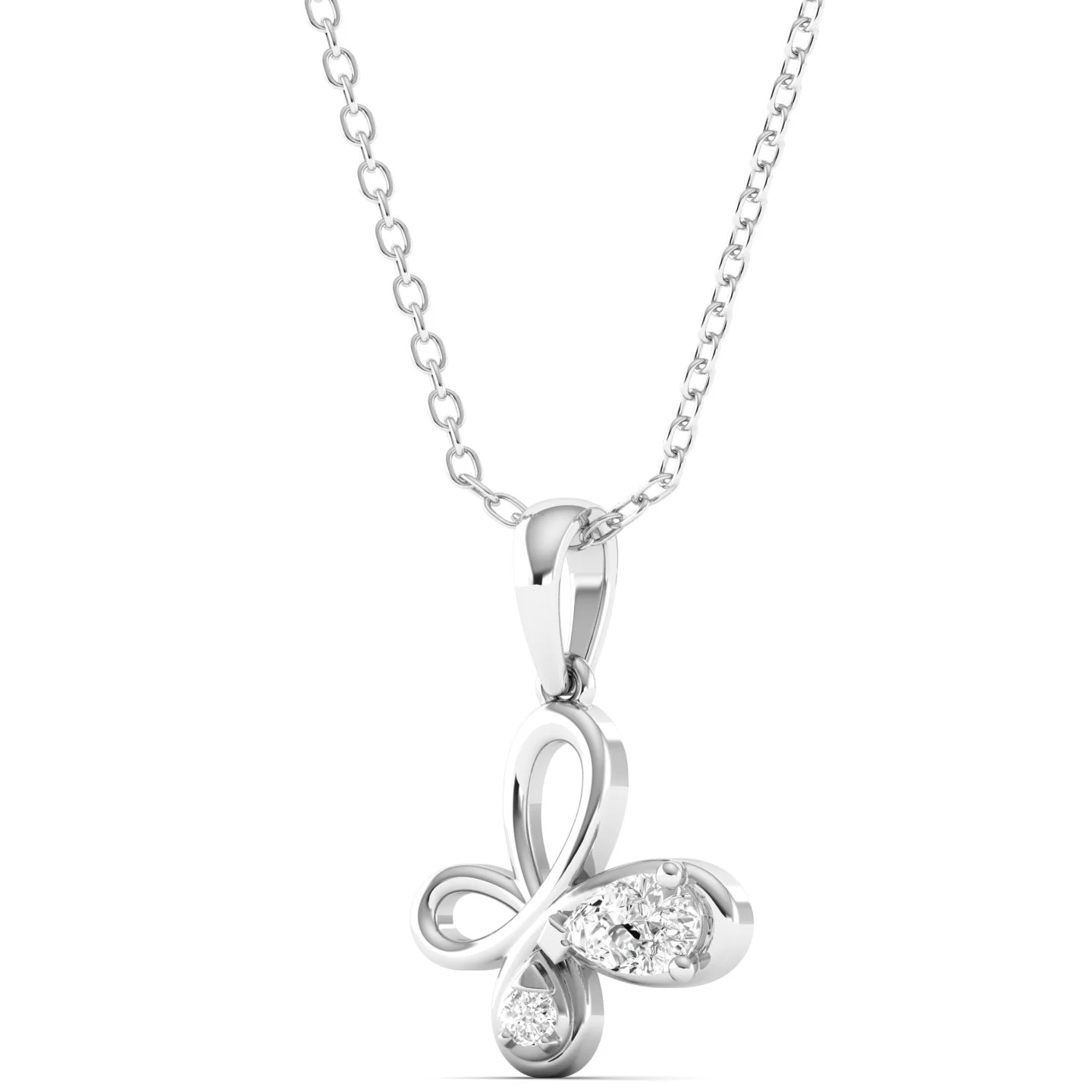 Lab Grown Diamond Butterfly Pendant 9k Solid Gold - Image 9