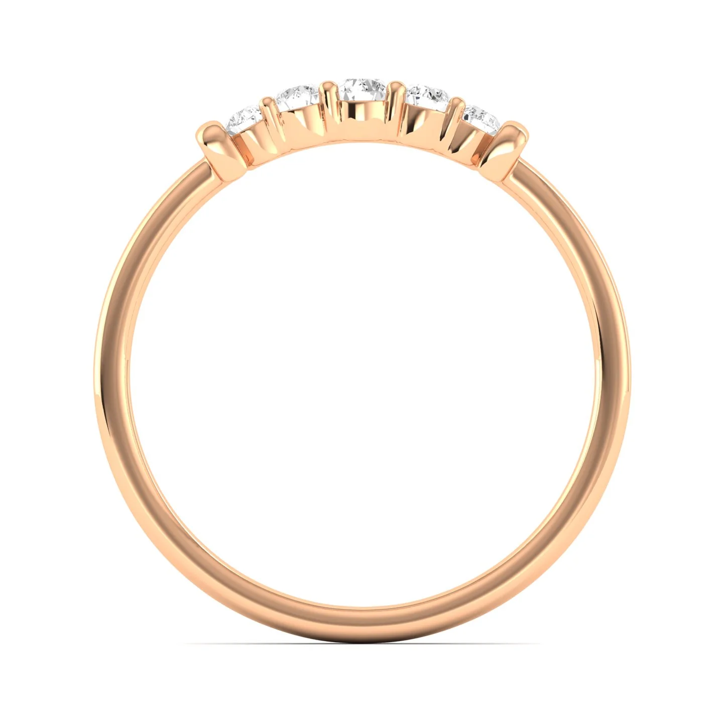Lab Grown Diamond Five Stone Ring Band 9k Solid Gold - Image 6