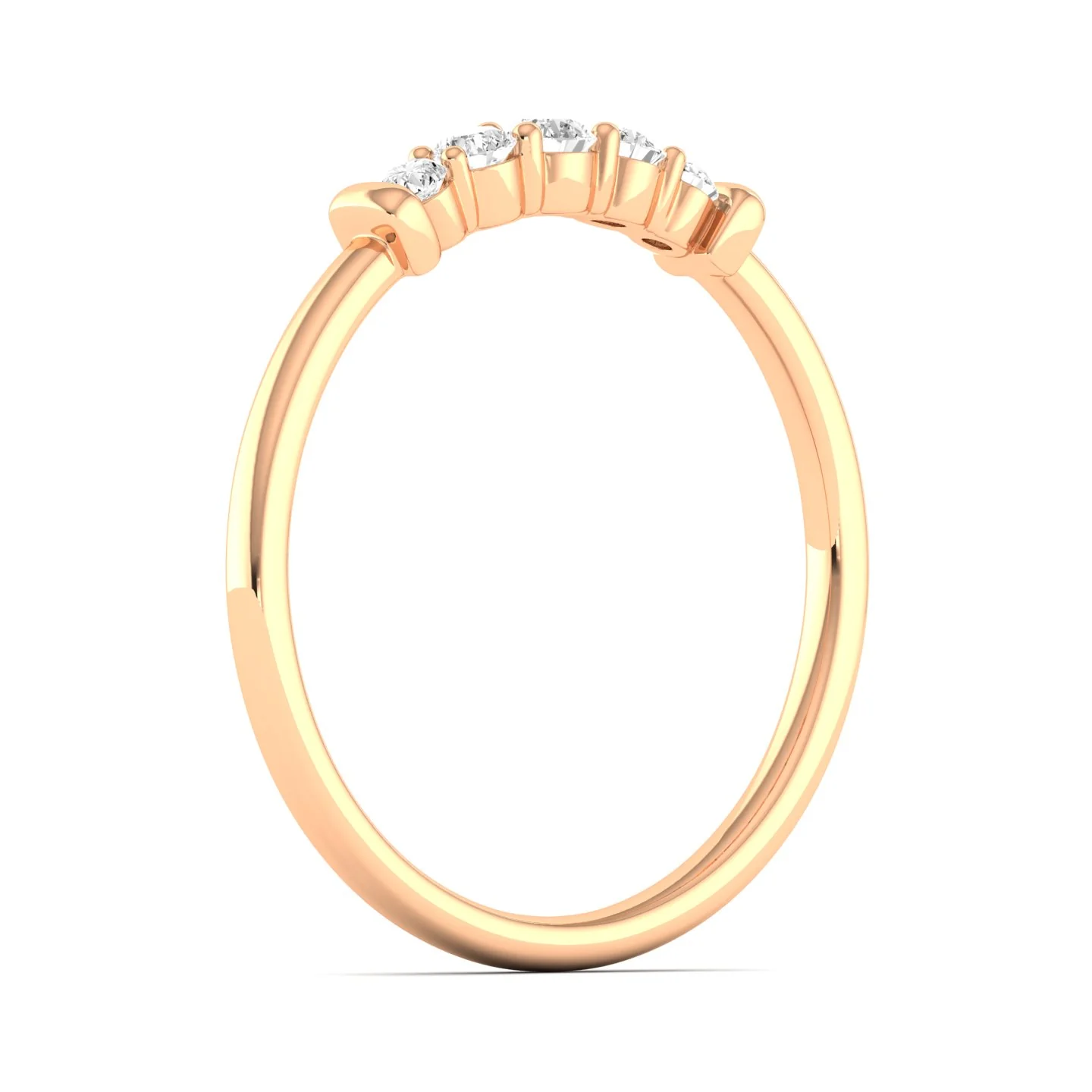 Lab Grown Diamond Five Stone Ring Band 9k Solid Gold - Image 8