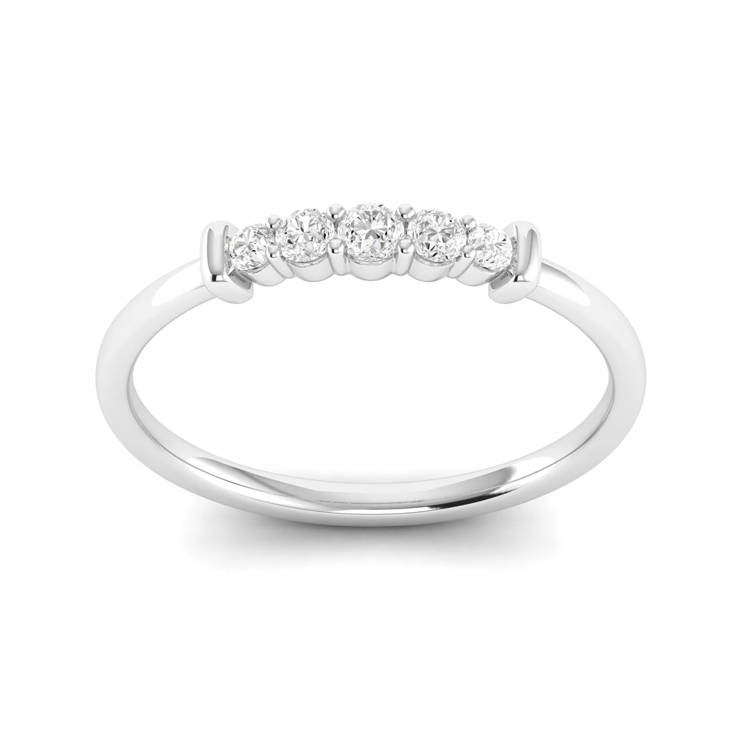 Lab Grown Diamond Five Stone Ring Band 9k Solid Gold - Image 9