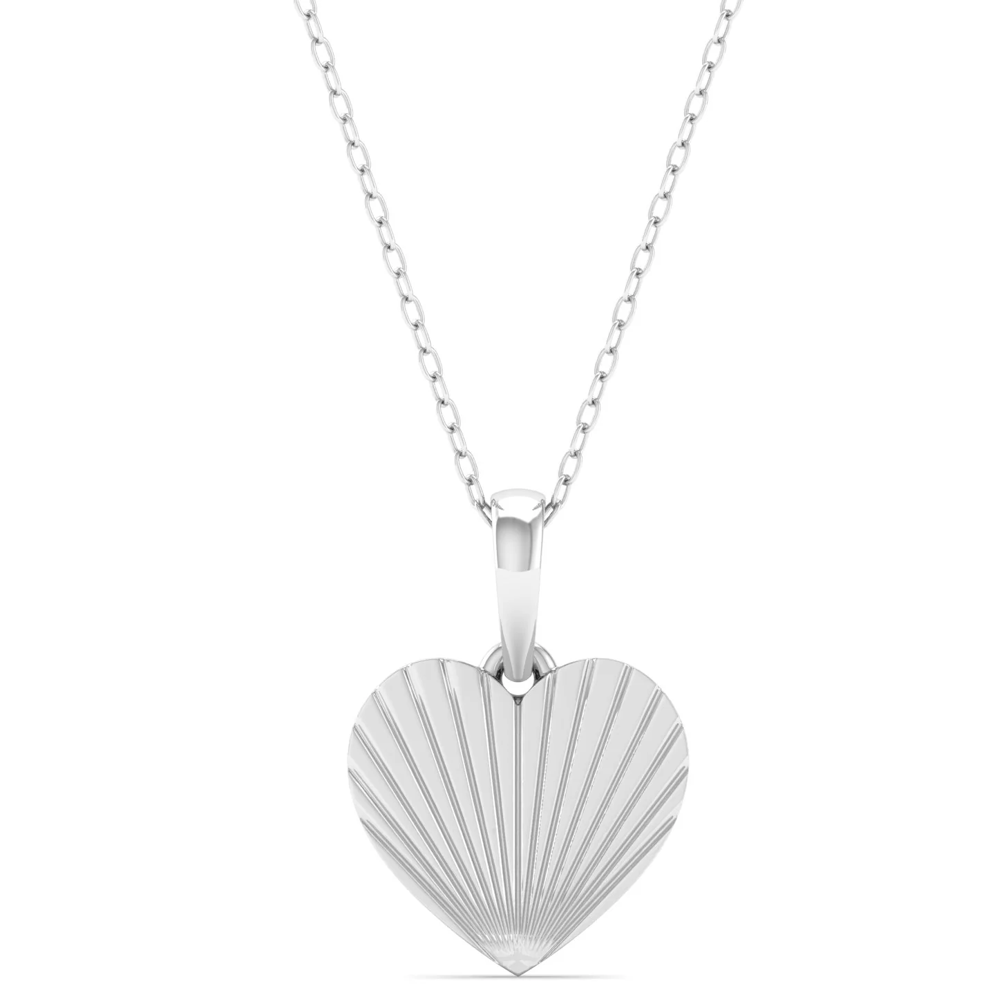 9k Solid Gold Shell Heart Fashion Pendant - Image 4
