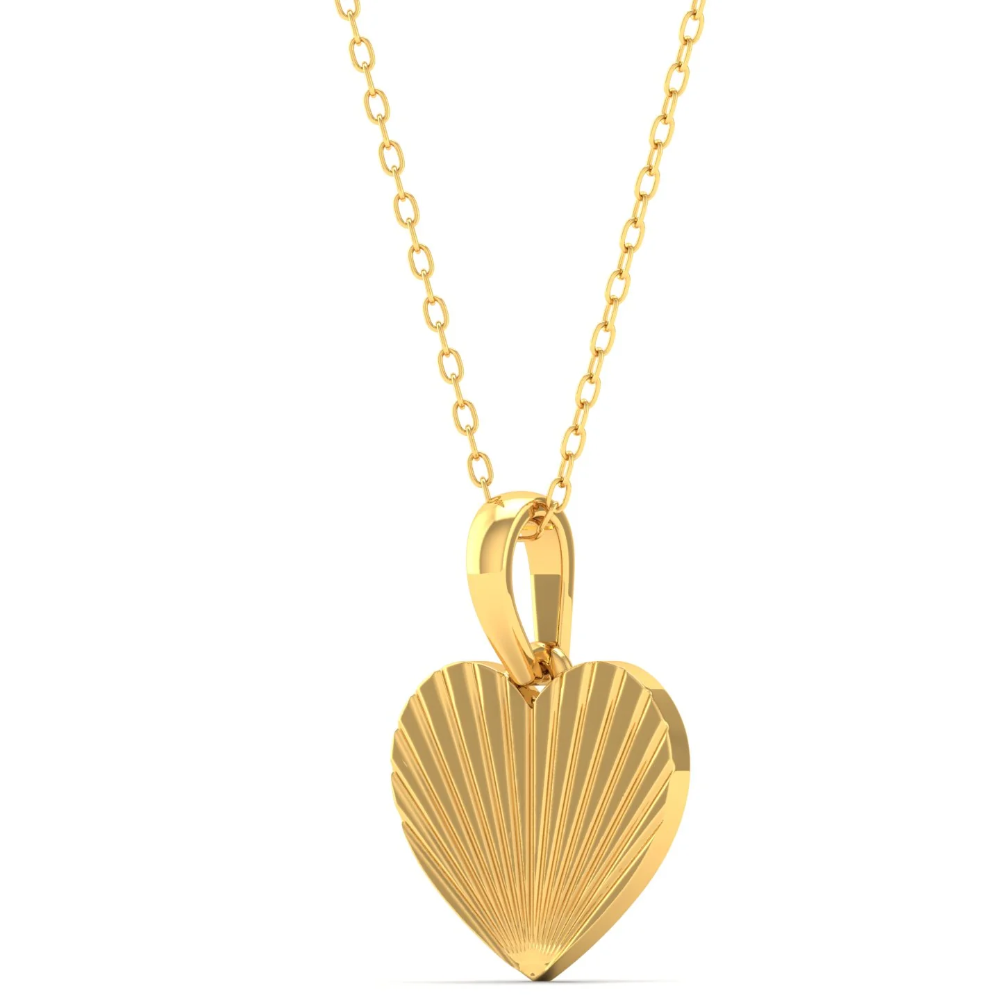 9k Solid Gold Shell Heart Fashion Pendant - Image 5