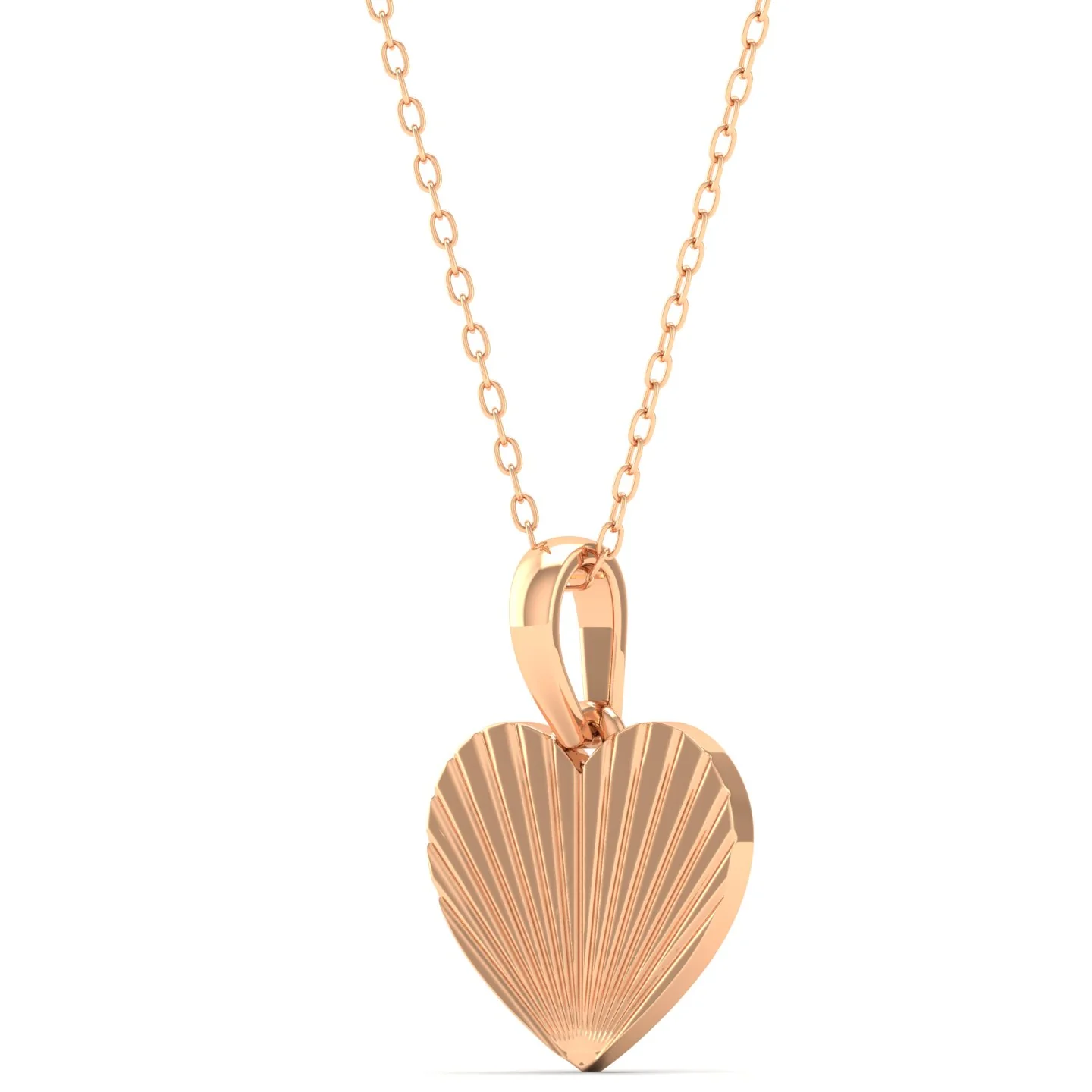 9k Solid Gold Shell Heart Fashion Pendant - Image 8
