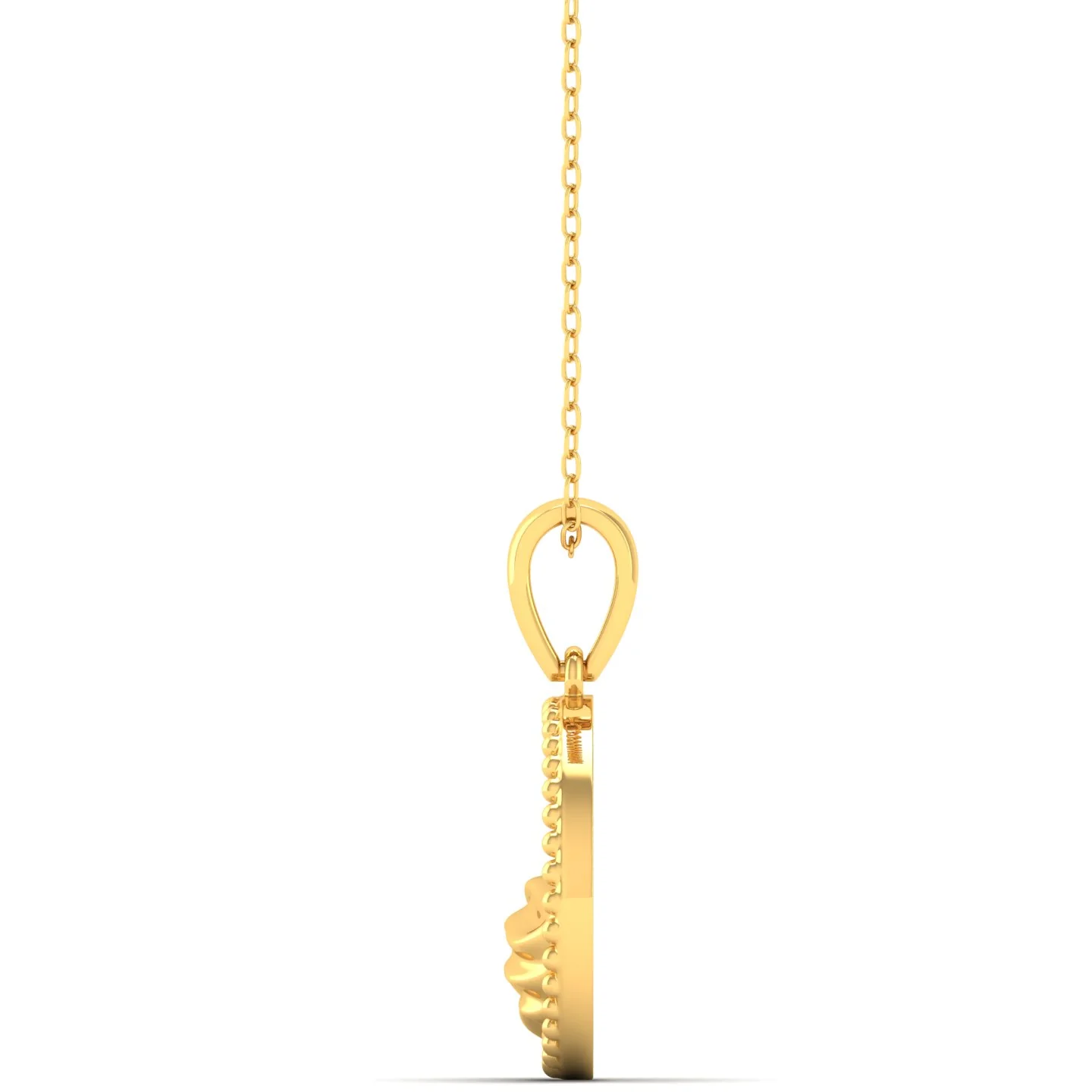 Round Plain 9K Solid Gold Pendant - Image 3