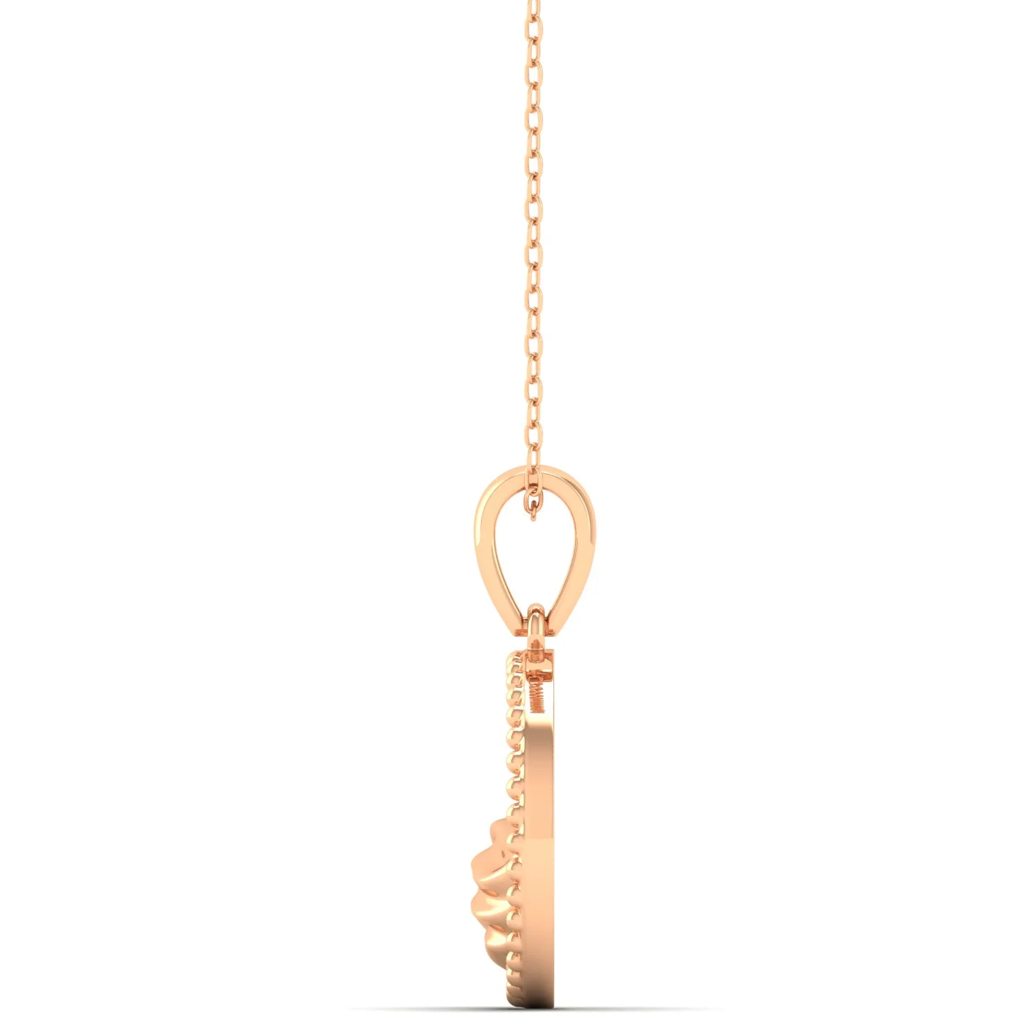 Round Plain 9K Solid Gold Pendant - Image 5