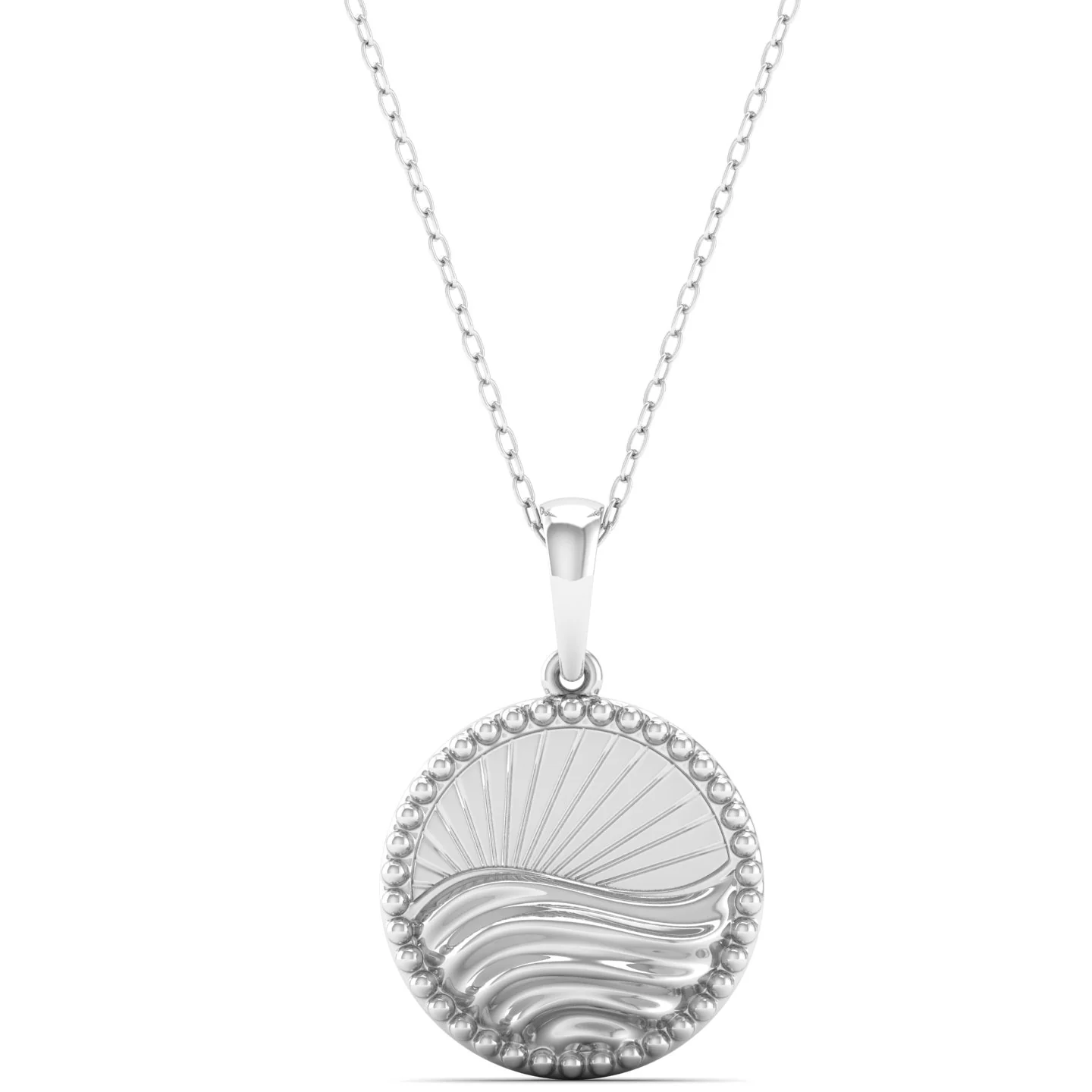 Round Plain 9K Solid Gold Pendant - Image 8