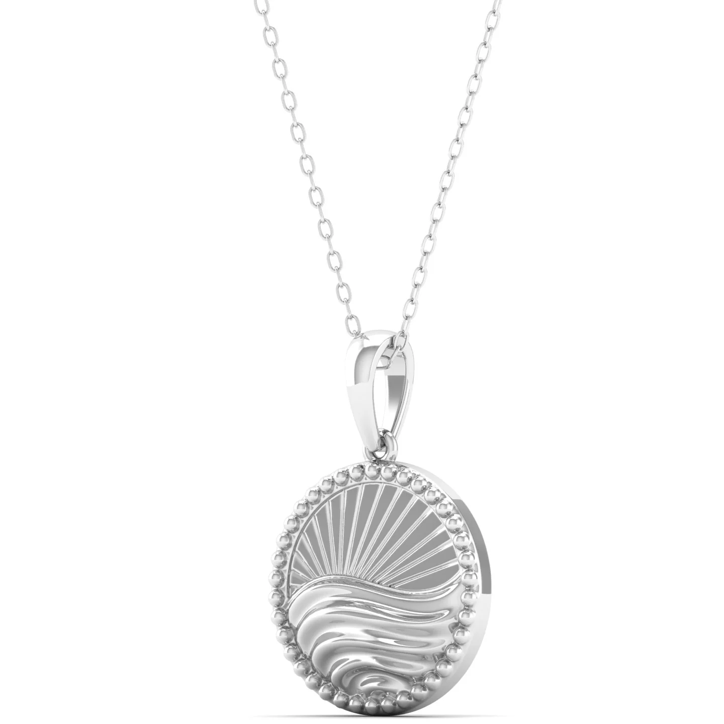 Round Plain 9K Solid Gold Pendant - Image 9