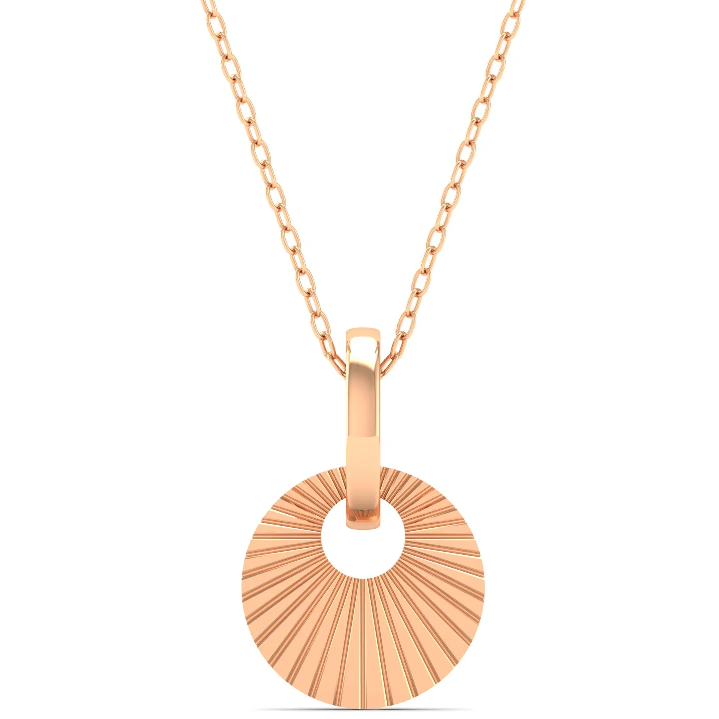 Round Plain 9K Solid Gold Pendant - Image 4