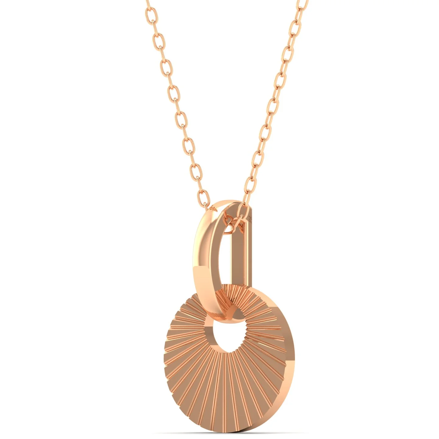 Round Plain 9K Solid Gold Pendant - Image 6
