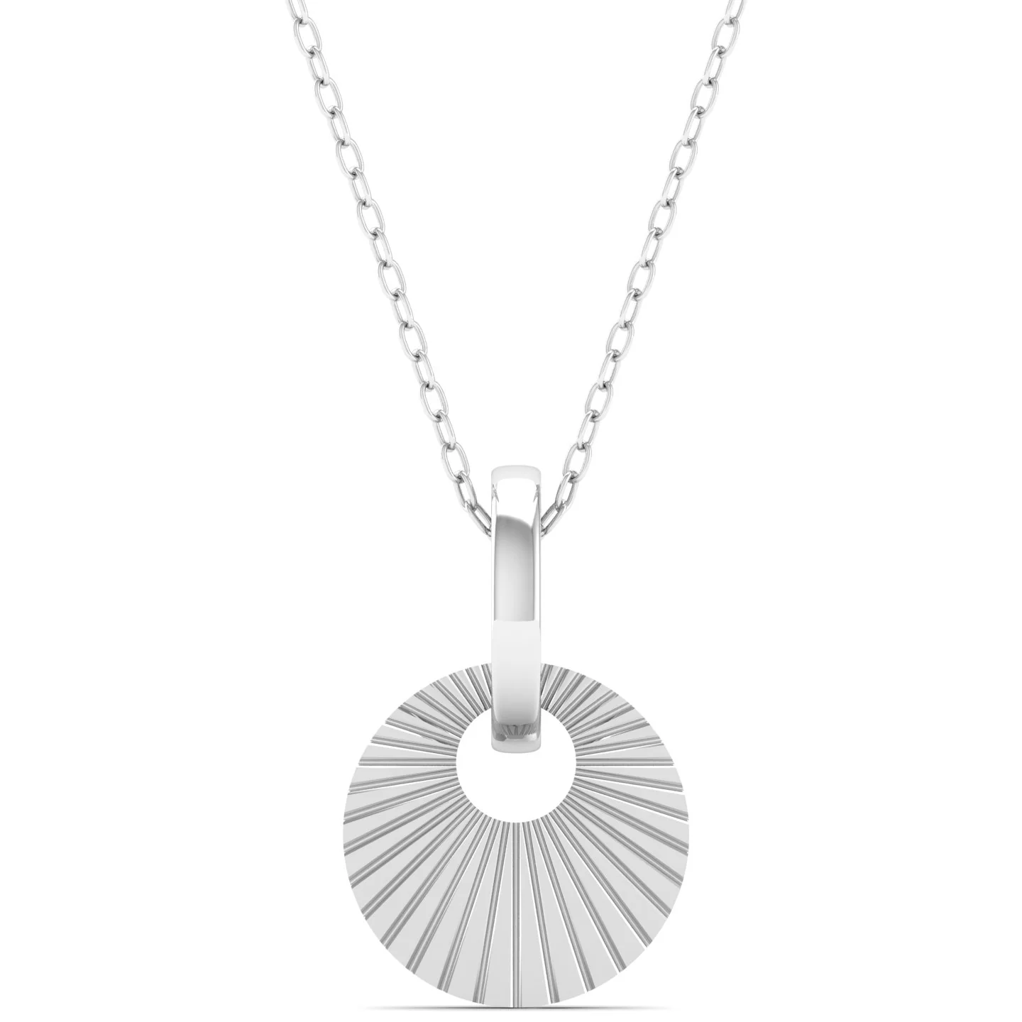 Round Plain 9K Solid Gold Pendant - Image 7