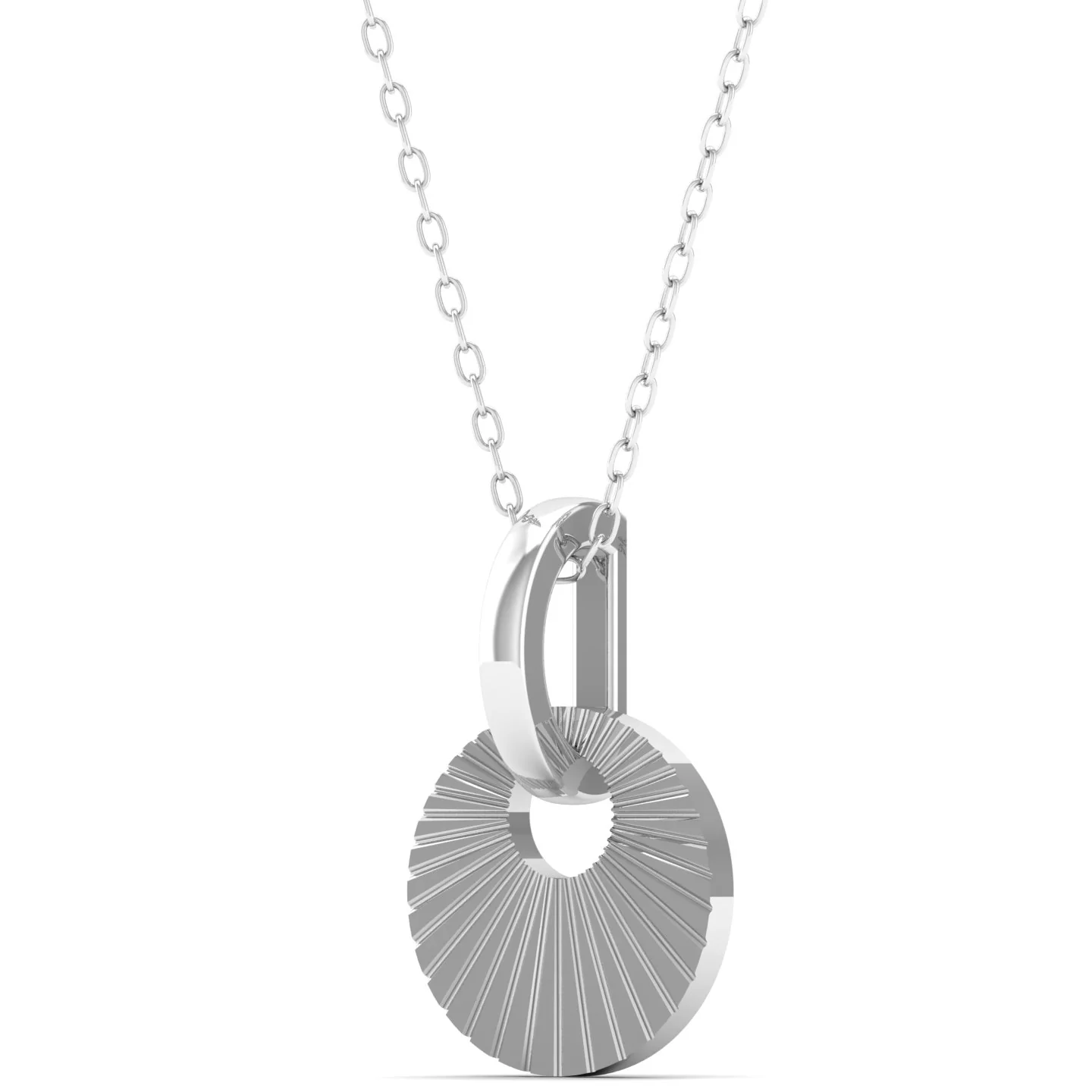 Round Plain 9K Solid Gold Pendant - Image 9